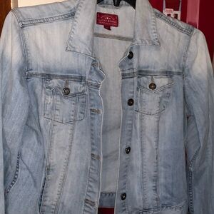 Lucky Brand Distressed Denim Jacket Size L